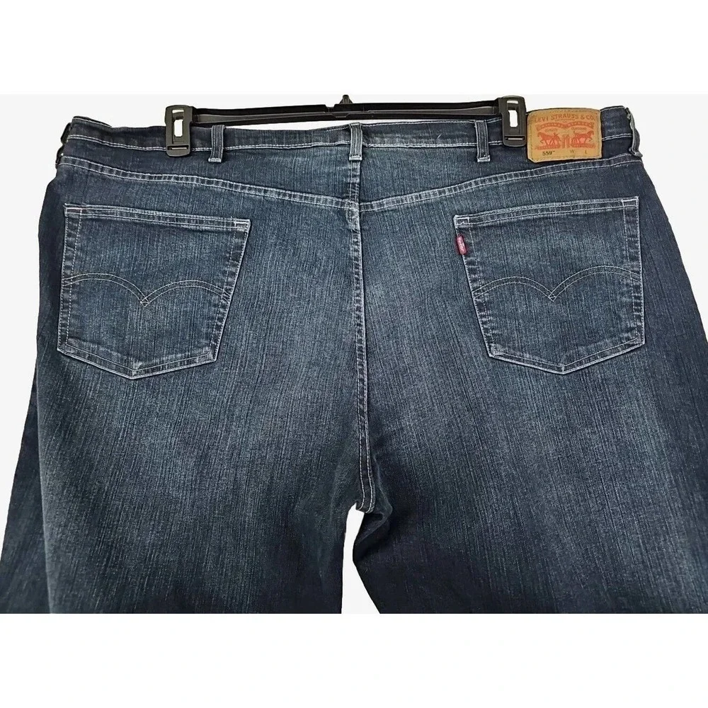 LEVIS 559 - Mens 50×29~ Big & Tall Water Less Relaxed Fit Straight Blue Jeans.